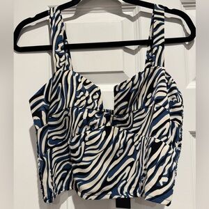 Lulu cropped Zebra Print Top